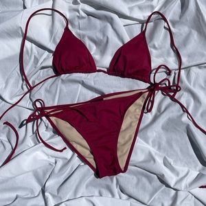 Pacsun L.A. Hearts Burgundy String Bikini